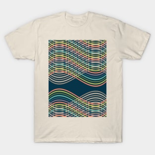 Abstract Infinity Line Pattern in Rainbow T-Shirt